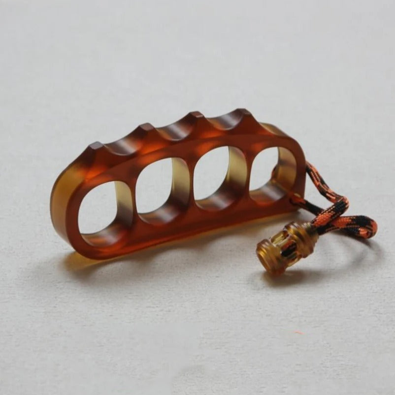 Amber Pea Knuckle Duster Strong Defense Tool for EDC Use