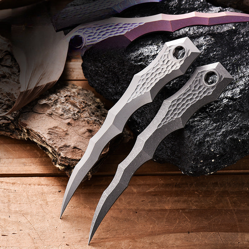 Titanium Tactical Camp Knife for Defense and Survival
