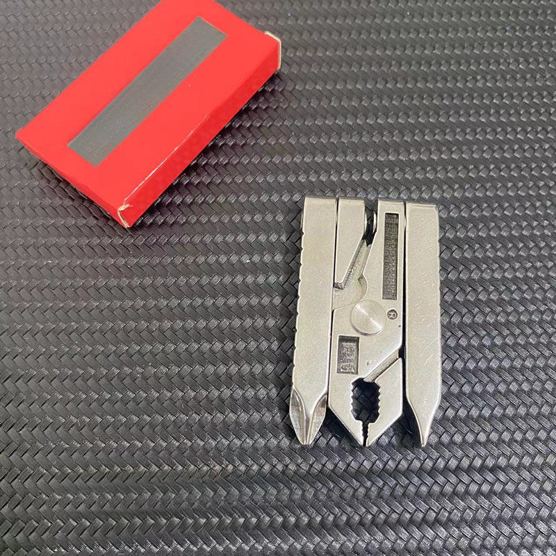 Stainless Steel Multi-Tool Organizer with Keychain Attachment