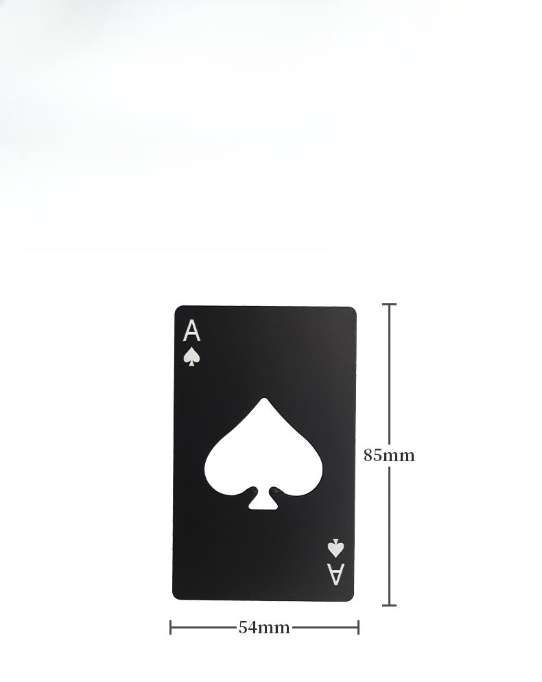 Steel Ace Card Bottle Opener for Home Bar and Beer Lifting