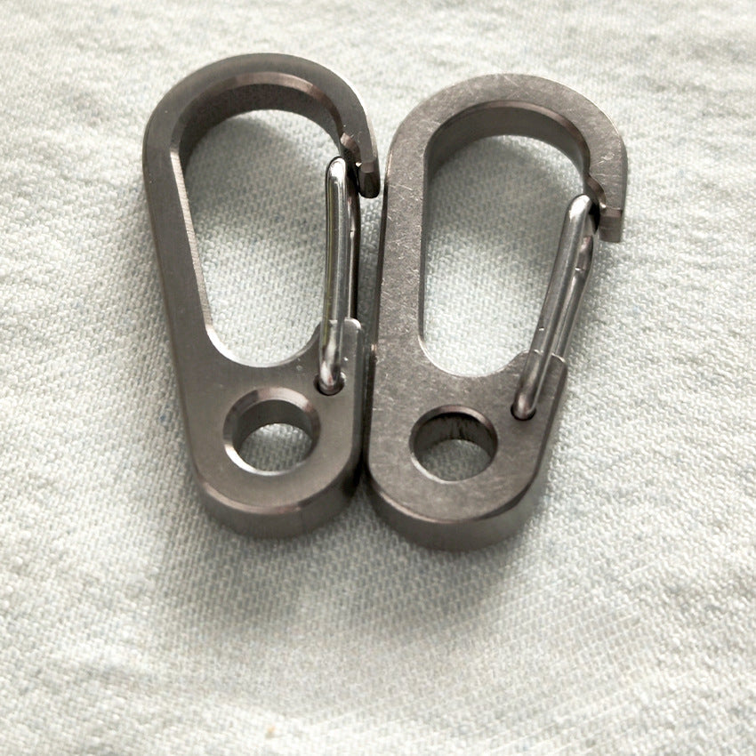 Titanium Carabiner Keychain Spring Clip for EDC Flashlight and Multi Tool