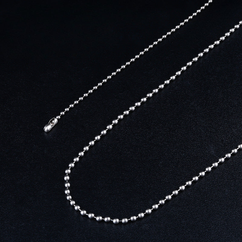 Rustproof Titanium Bead Chain Pendant Necklace for Everyday Wear