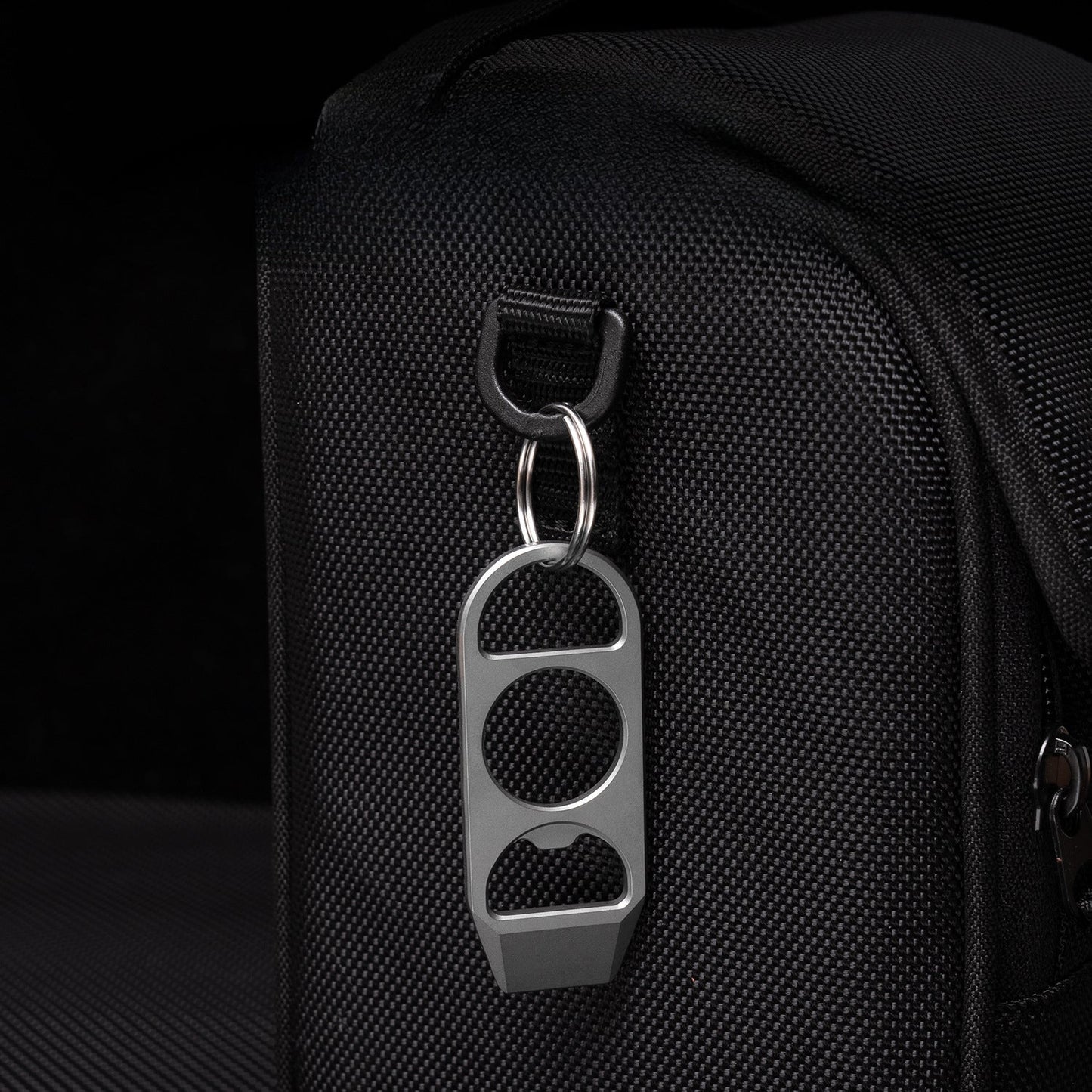 Titanium EDC Pry Bar and Bottle Opener Keychain with Mini Knuckle Tool