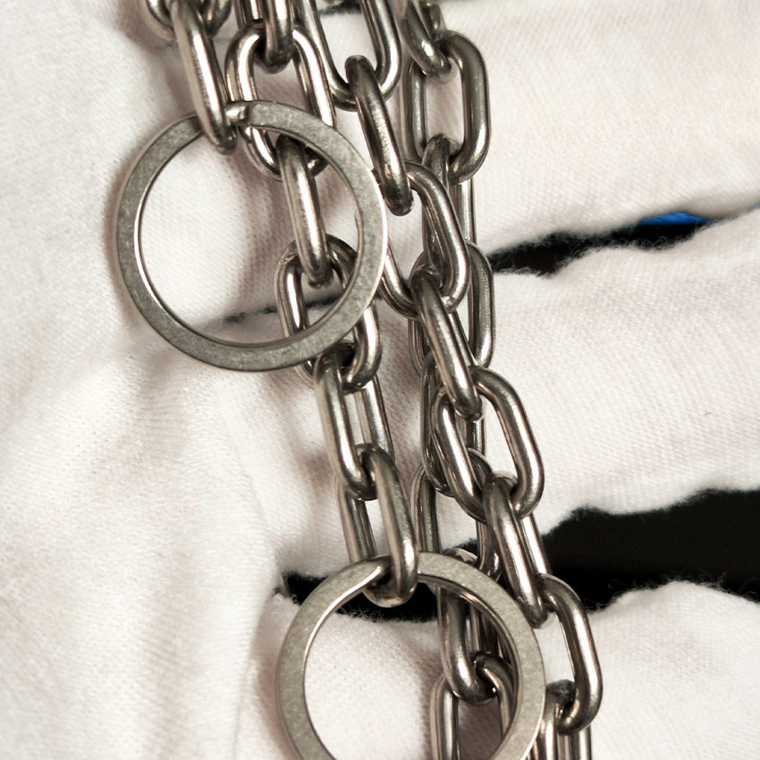 Welded Titanium Wallet Chain Quick Clip Motorcycle Keychain Belt Loop EDC