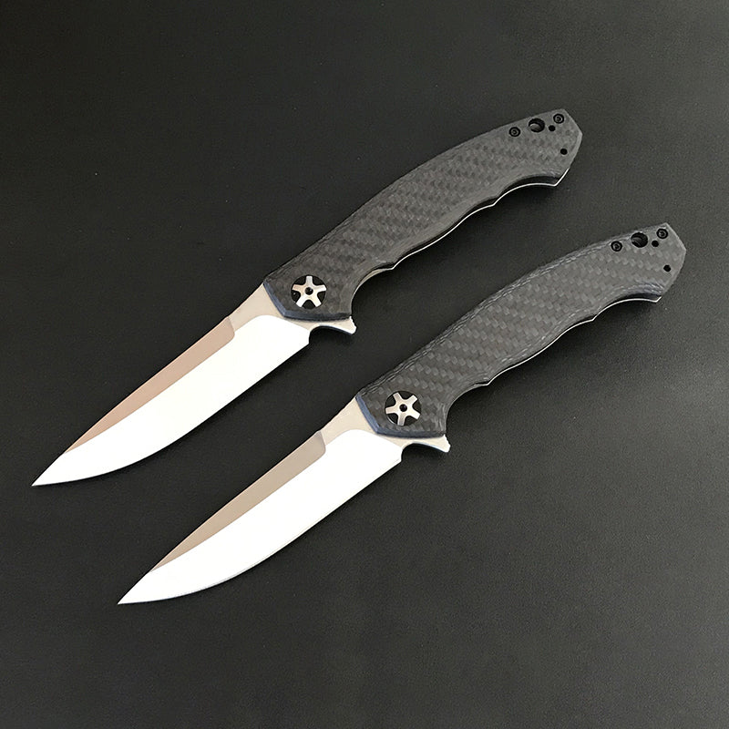 High-Performance Folding Knife with Carbon Fiber and Titanium Blade