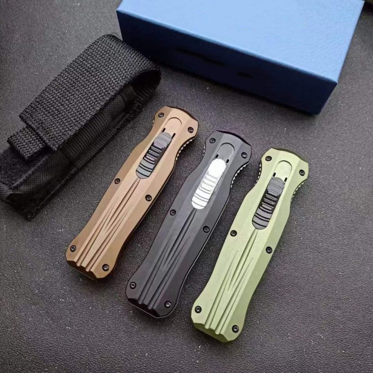 Outdoor D2 Steel Blade Tactical Knife with Lightweight Aluminum Grip