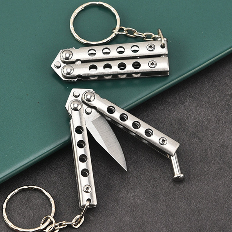 Training Mini Folding Knife with Uncut Blade for Keychain Carry