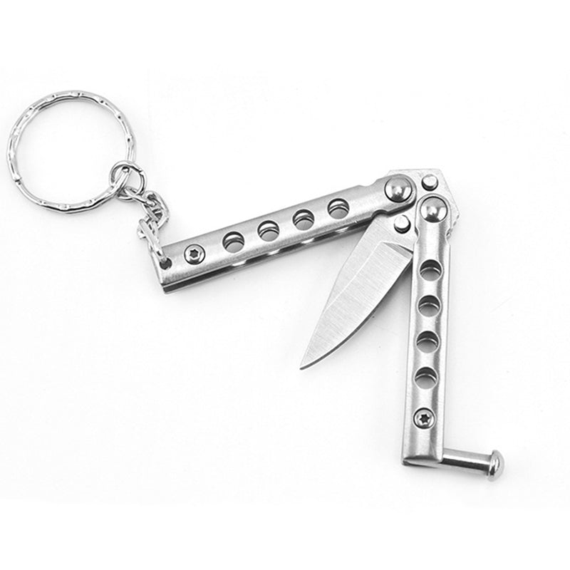 Training Mini Folding Knife with Uncut Blade for Keychain Carry