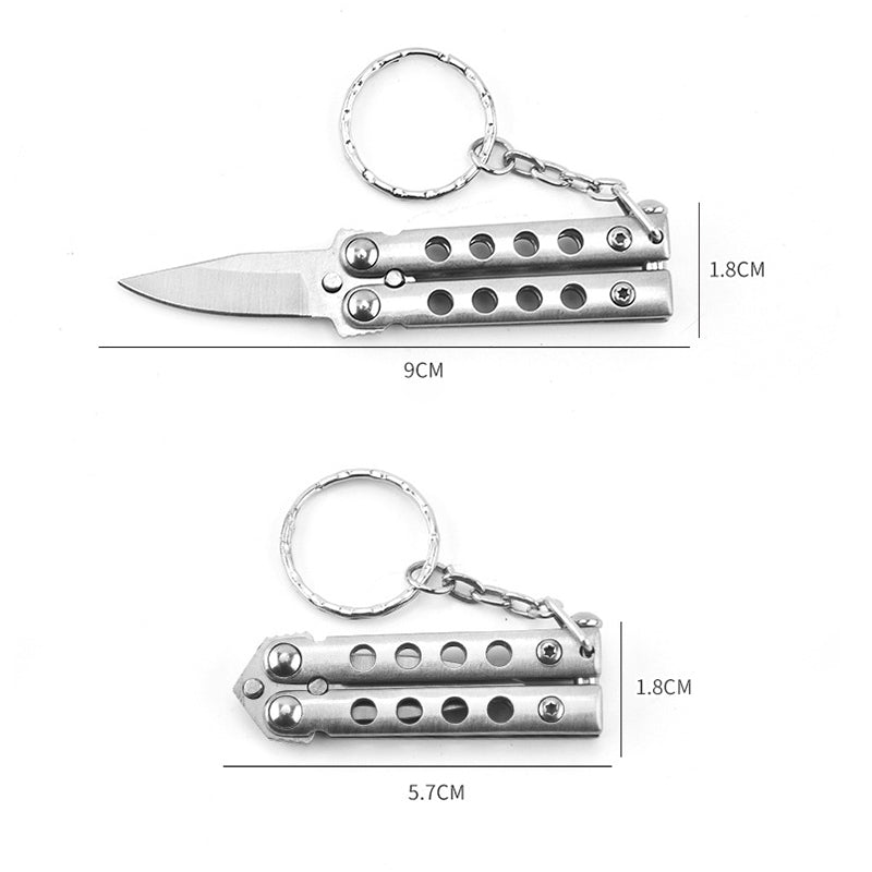 Training Mini Folding Knife with Uncut Blade for Keychain Carry