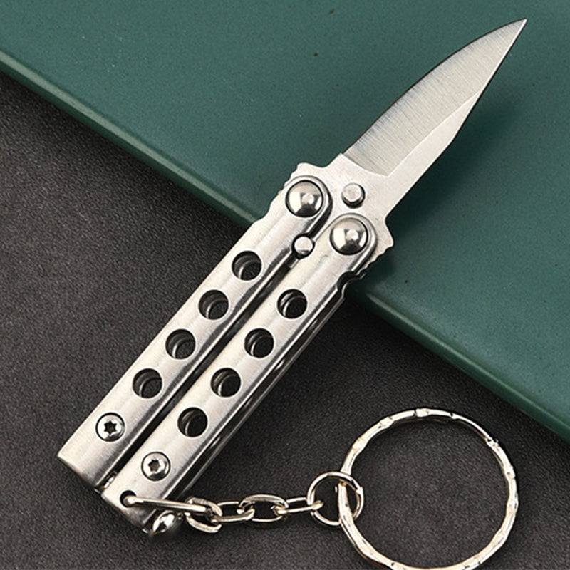 Training Mini Folding Knife with Uncut Blade for Keychain Carry