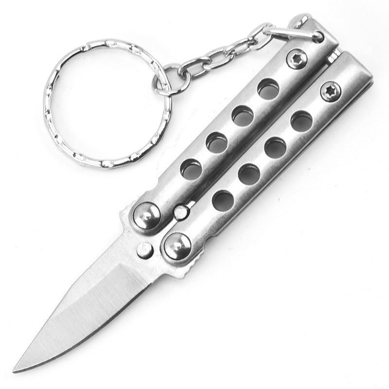 Training Mini Folding Knife with Uncut Blade for Keychain Carry