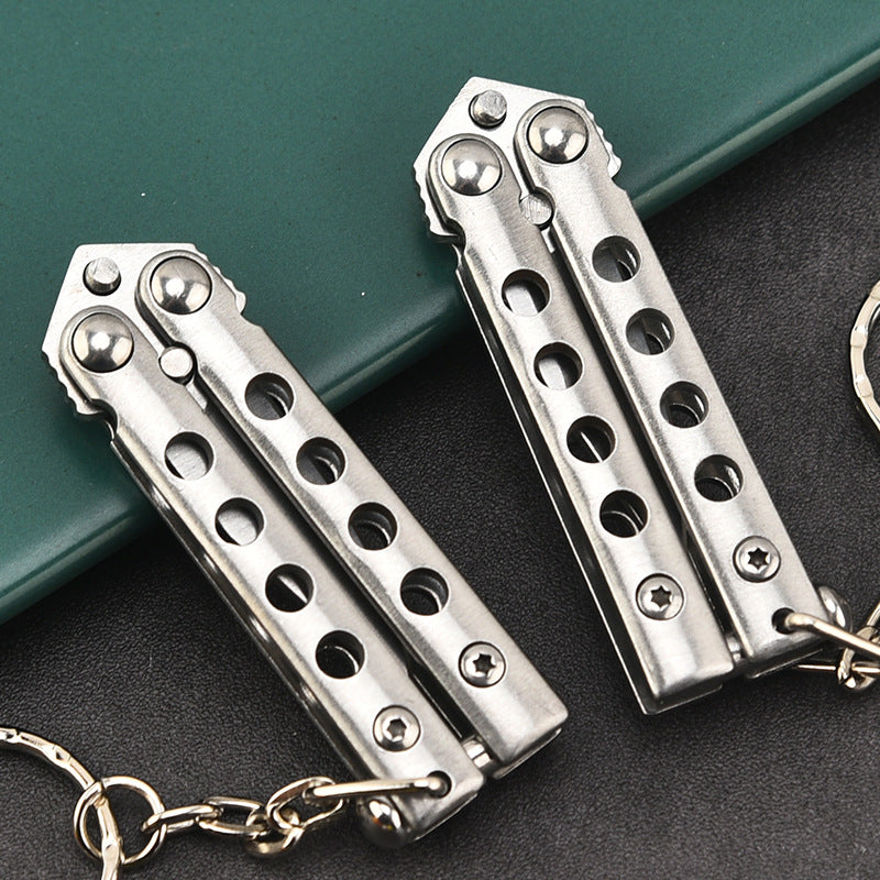 Training Mini Folding Knife with Uncut Blade for Keychain Carry