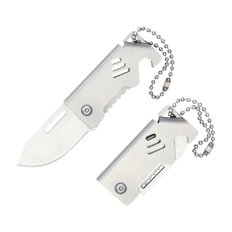 Keychain Folding Knife with Bottle Opener Function and Compact Design