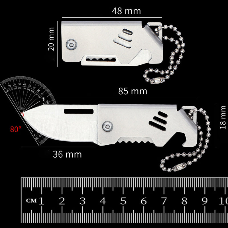 Keychain Folding Knife with Bottle Opener Function and Compact Design