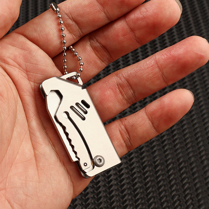 Keychain Folding Knife with Bottle Opener Function and Compact Design