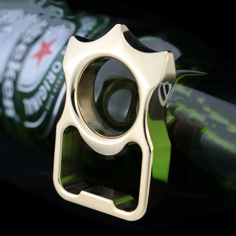Brass Knuckle Duster for Self-Defense and Bottle Opening