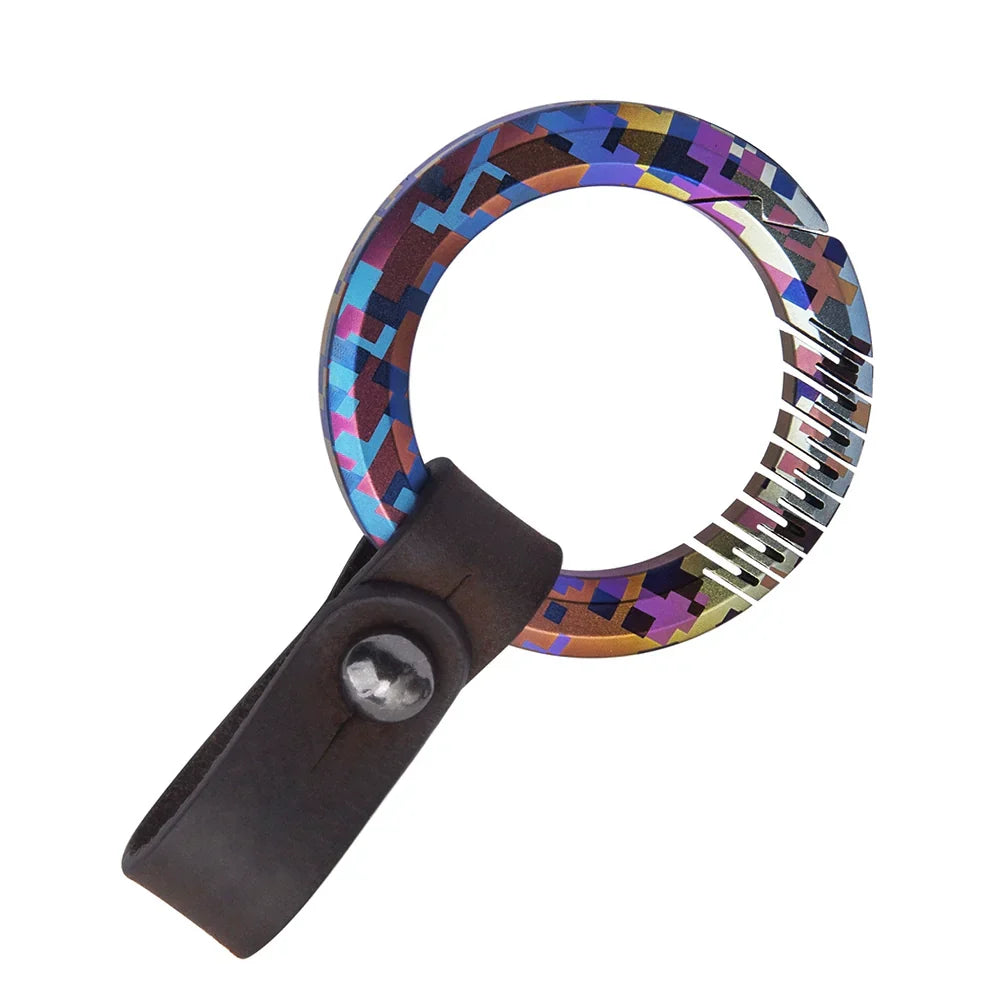 Colorful Mosaic Pattern Titanium Keychain for Elite Collectors