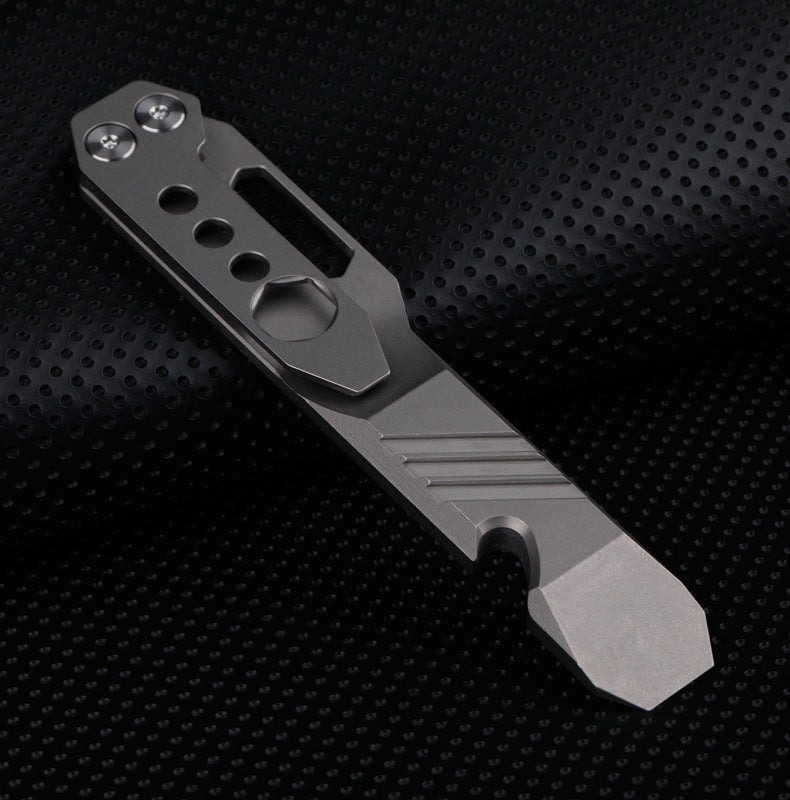 Titanium Tool with Pry Bar, Screwdriver, Bottle Opener, and Survival Wrench