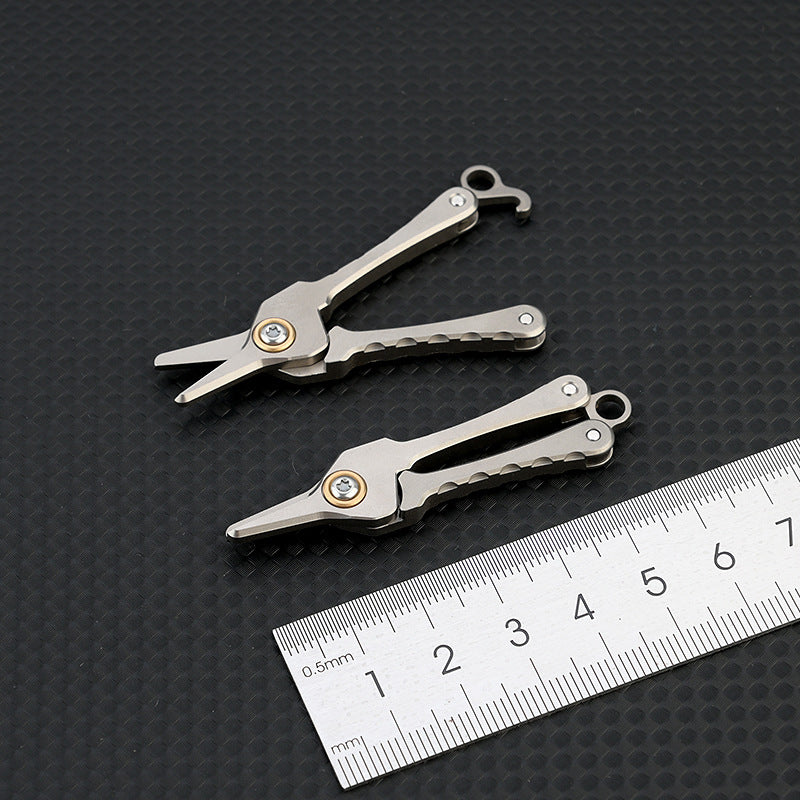 Titanium Portable Mini Scissors Keychain Tool for Hair and Beard Trimming