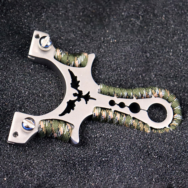 Stainless Steel Multi Tool Slingshot for Outdoor Use with Quick Release