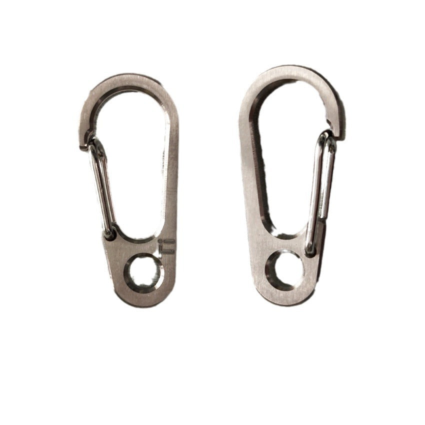 Titanium Carabiner Keychain Spring Clip for EDC Flashlight and Multi Tool