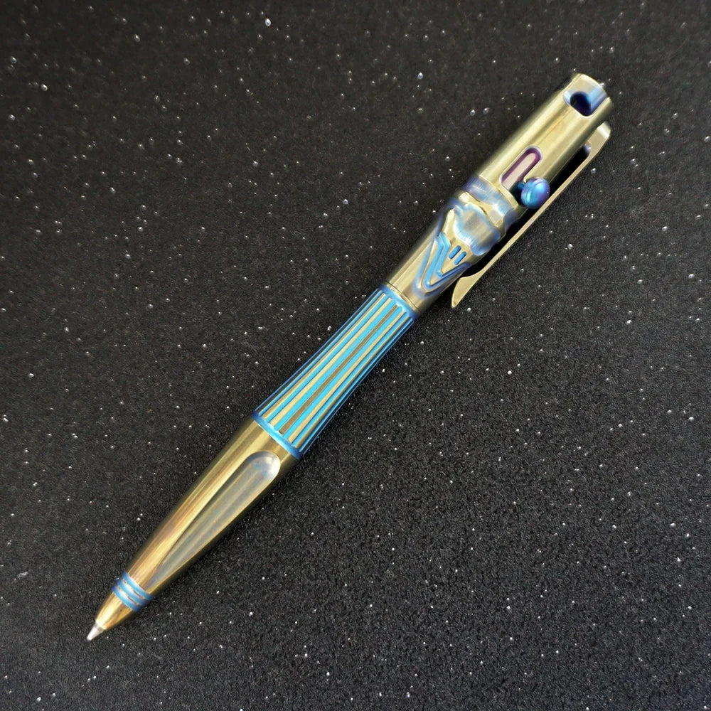 Multi-Utility Titanium Pen with Edge Defender for Tactical Use