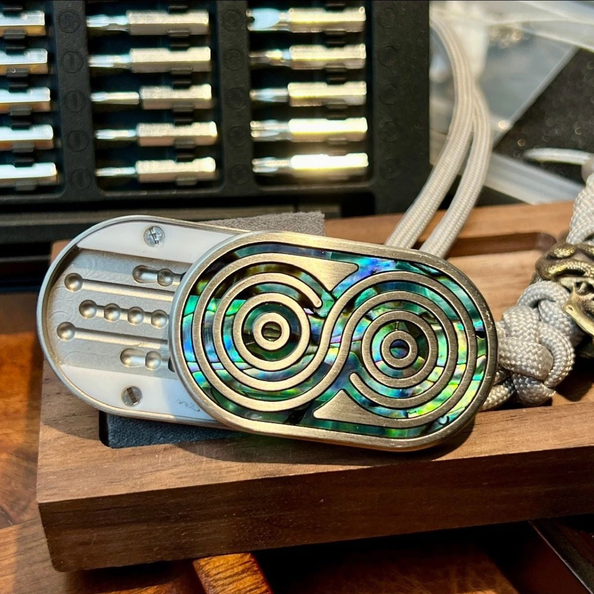 EDC Fidget Spinner with White Moonlight Shell Design