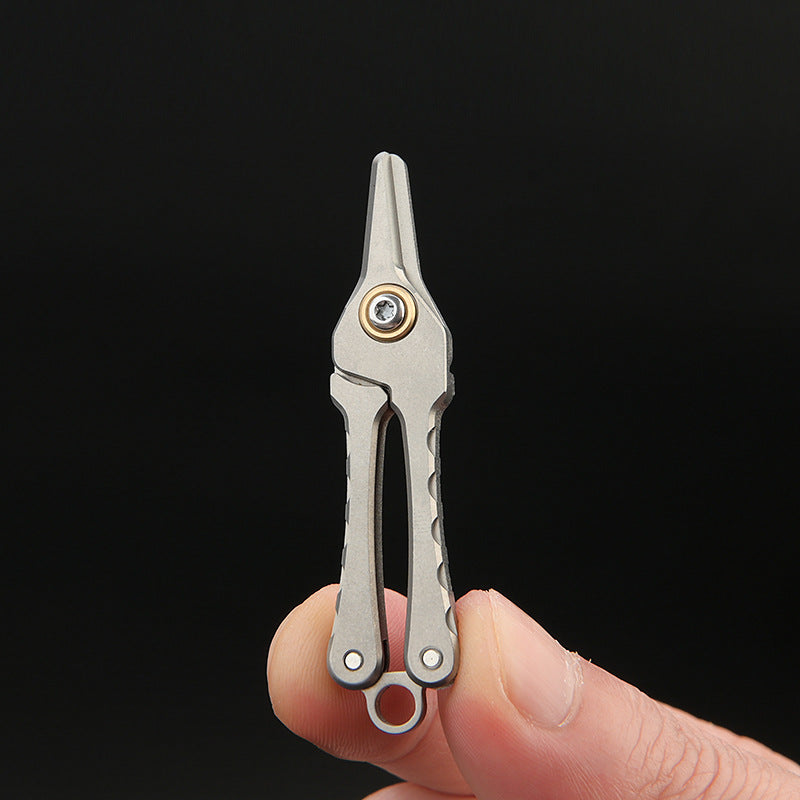 Titanium Portable Mini Scissors Keychain Tool for Hair and Beard Trimming