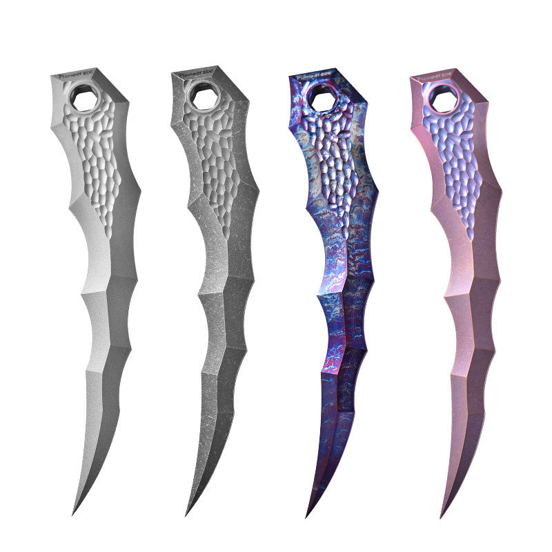 Titanium Tactical Camp Knife for Defense and Survival