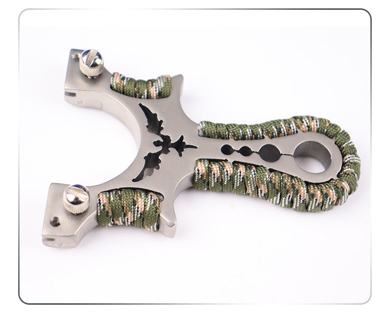 Stainless Steel Multi Tool Slingshot for Outdoor Use with Quick Release