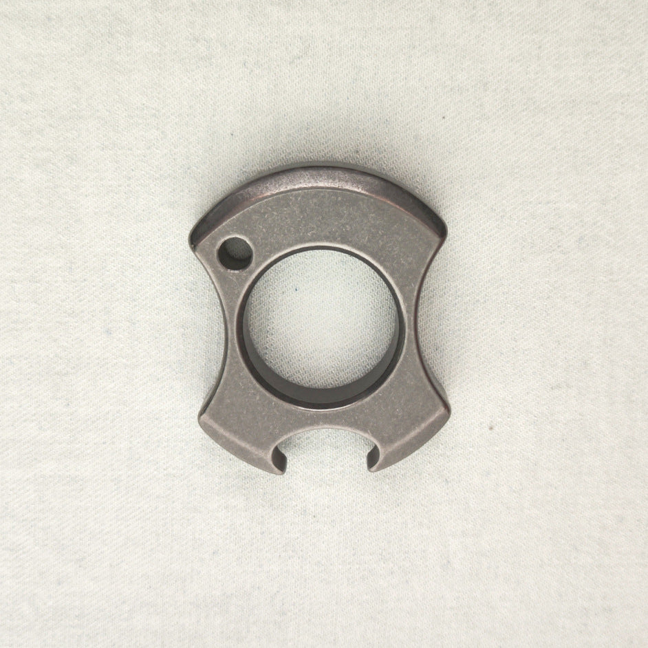 Titanium TC21 Single Finger Knuckle Duster Keychain for EDC Bike Self Defense and Opener