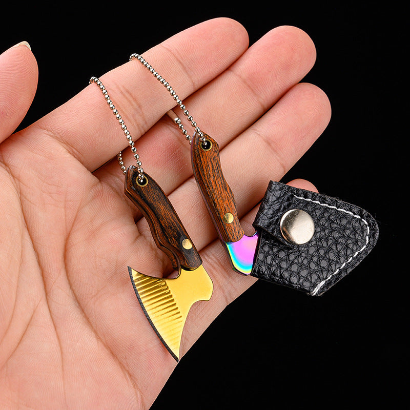 Miniature Axe Knife Keychain Charm for Easy Carry and Utility