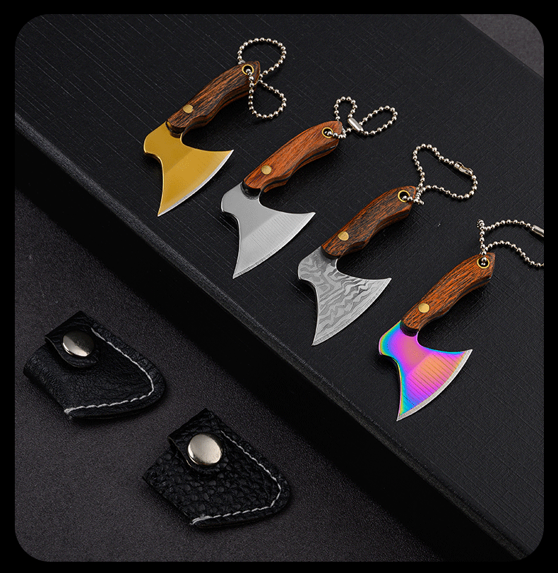 Miniature Axe Knife Keychain Charm for Easy Carry and Utility