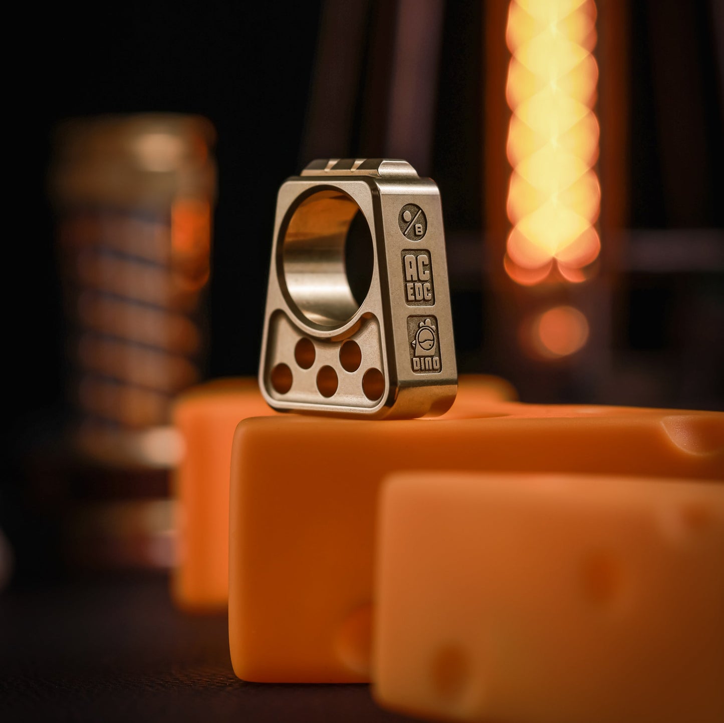 Survival Gear with Cheese Grip EDC Knuckle Duster and Window Breaking Function
