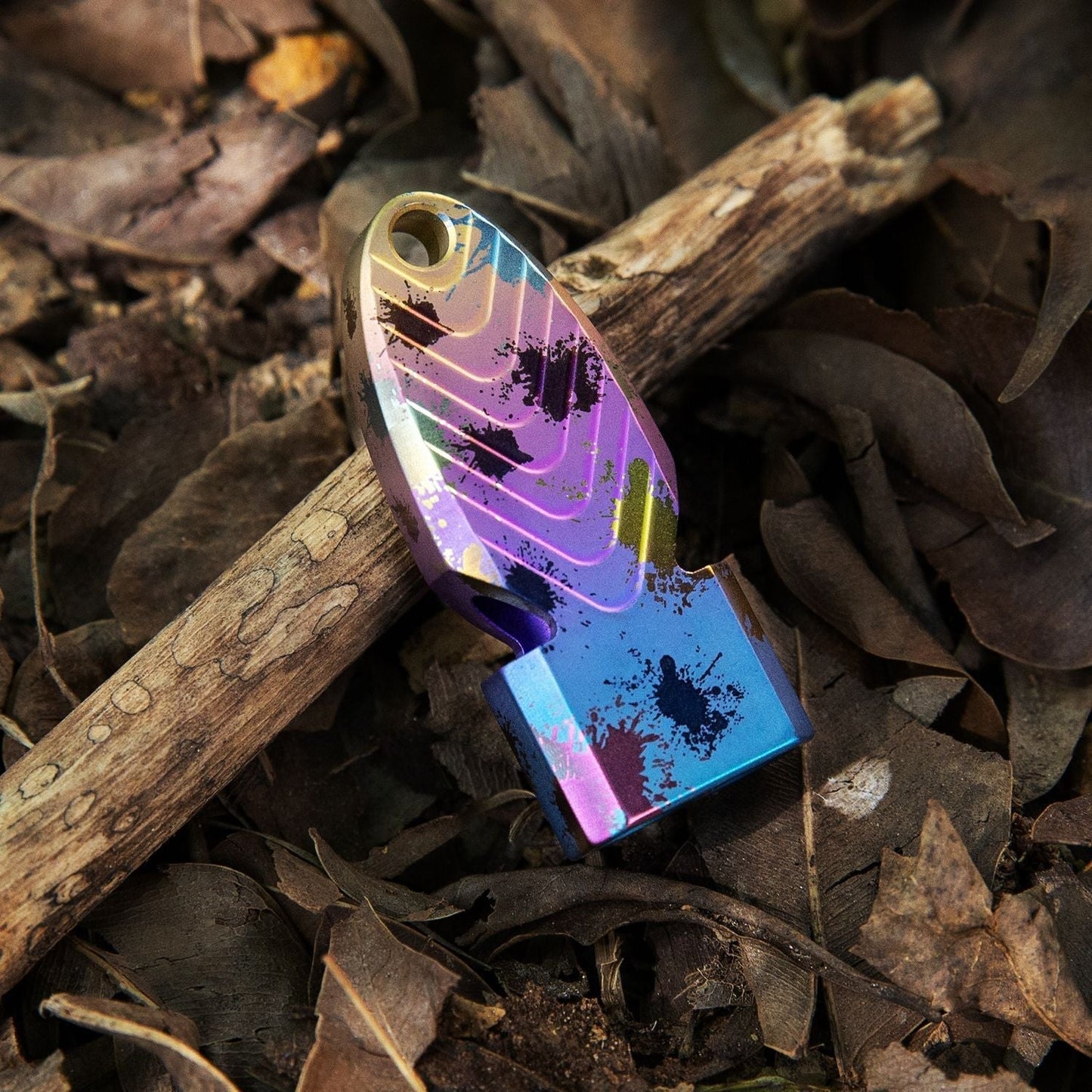Titanium Survival Whistle Necklace with High-Pitch Sound