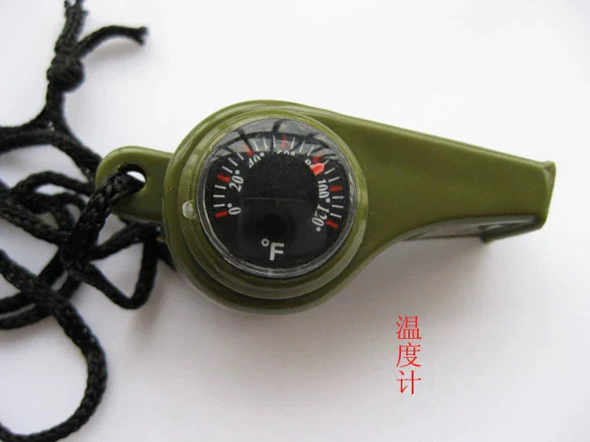 Survival Whistle with Compass and Thermometer for Outdoor Adventures