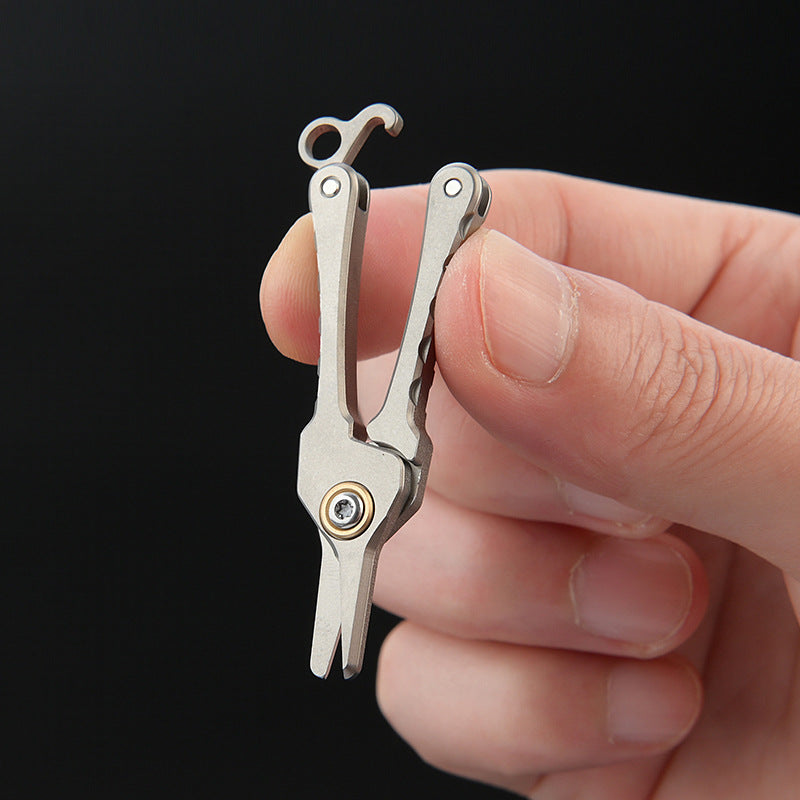 Titanium Portable Mini Scissors Keychain Tool for Hair and Beard Trimming