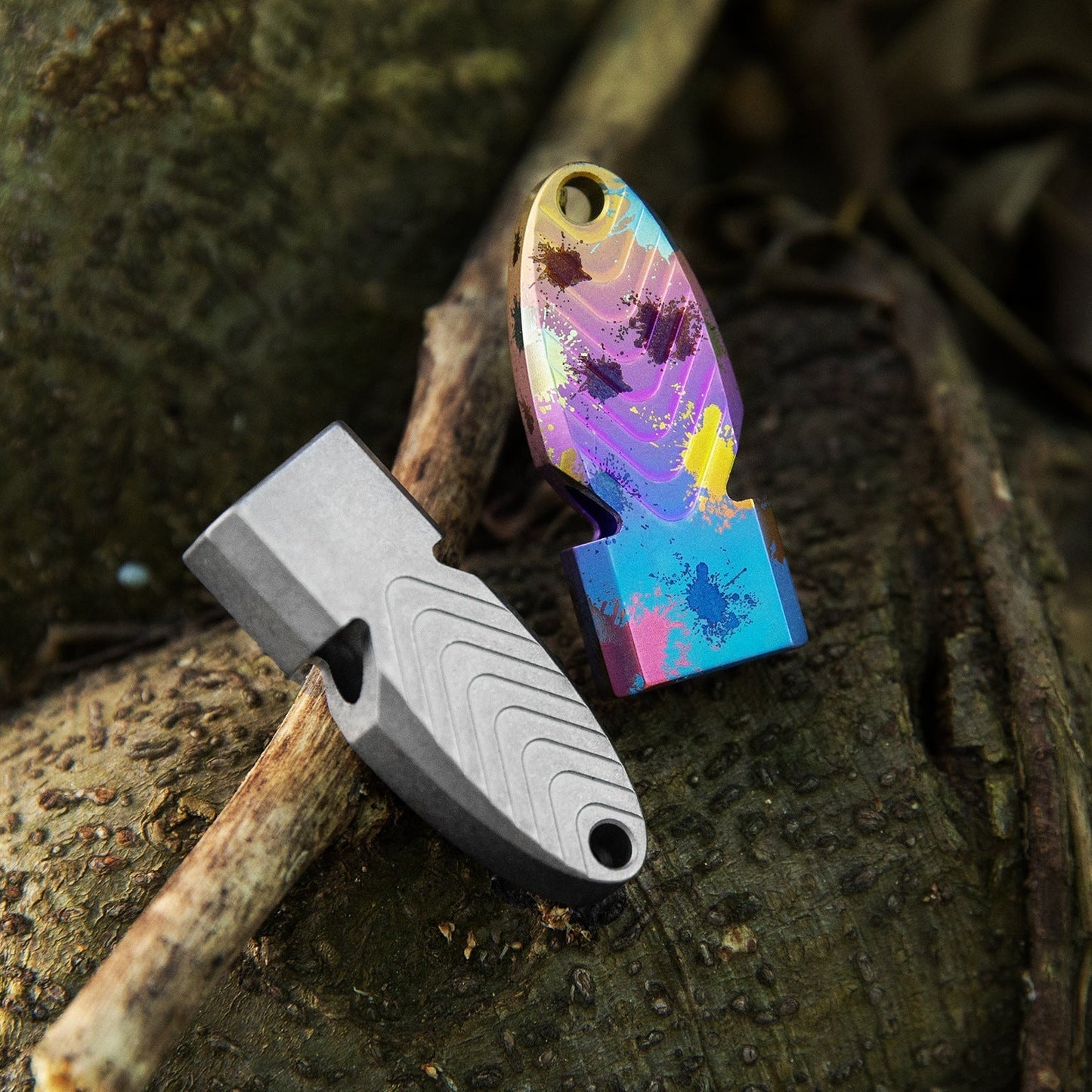 Titanium Survival Whistle Necklace with High-Pitch Sound
