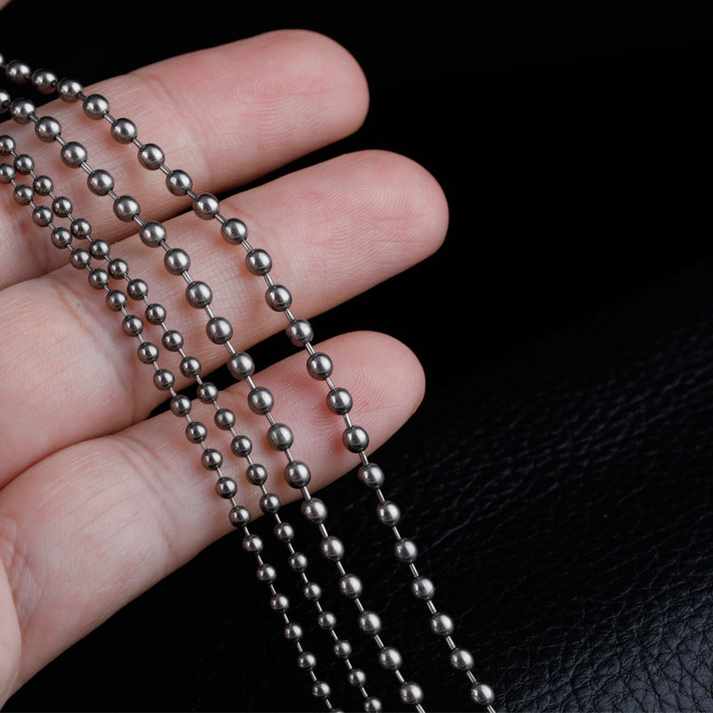 Rustproof Titanium Bead Chain Pendant Necklace for Everyday Wear