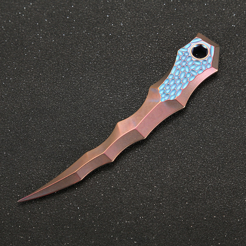 Titanium Tactical Camp Knife for Defense and Survival