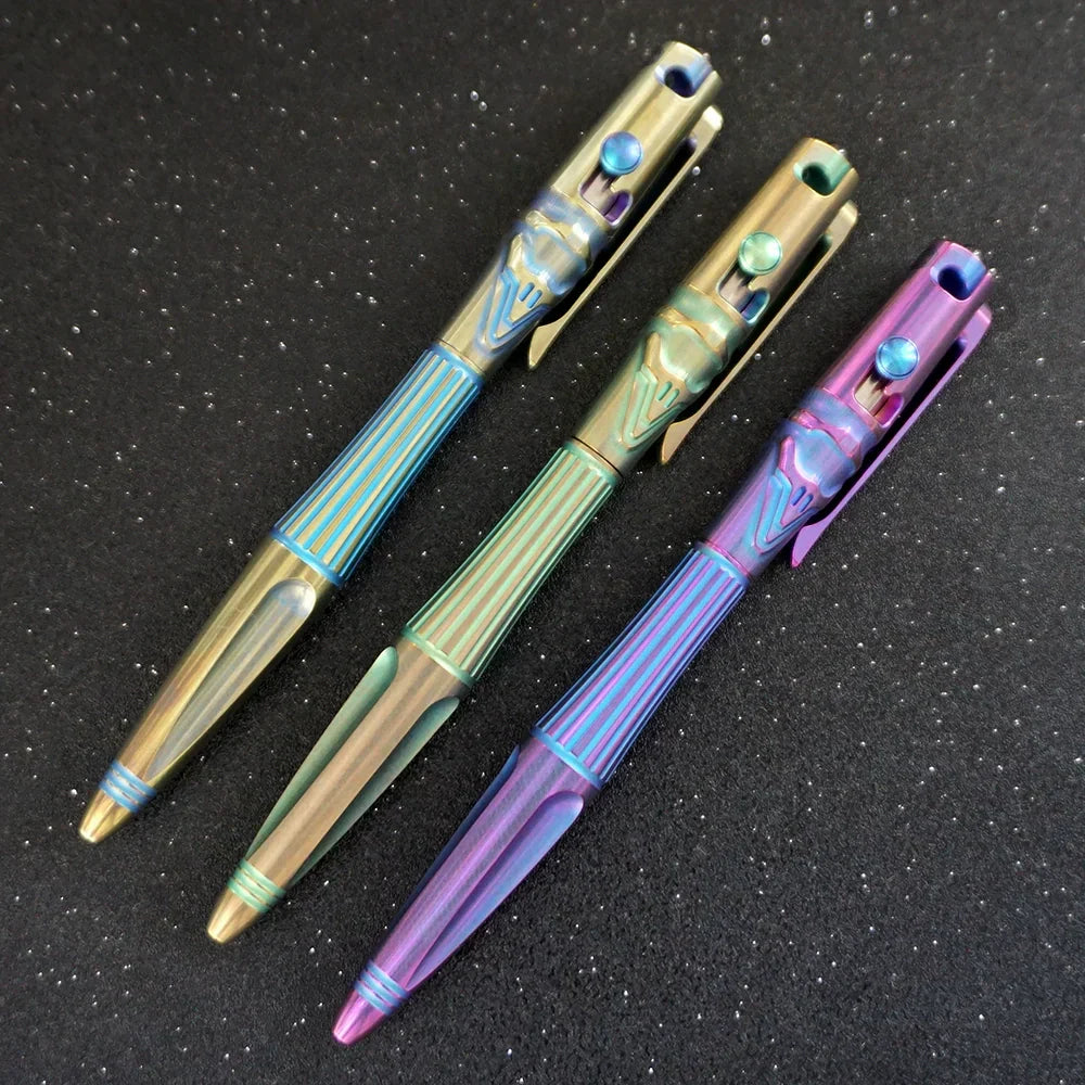Multi-Utility Titanium Pen with Edge Defender for Tactical Use