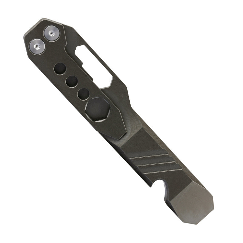 Titanium Tool with Pry Bar, Screwdriver, Bottle Opener, and Survival Wrench