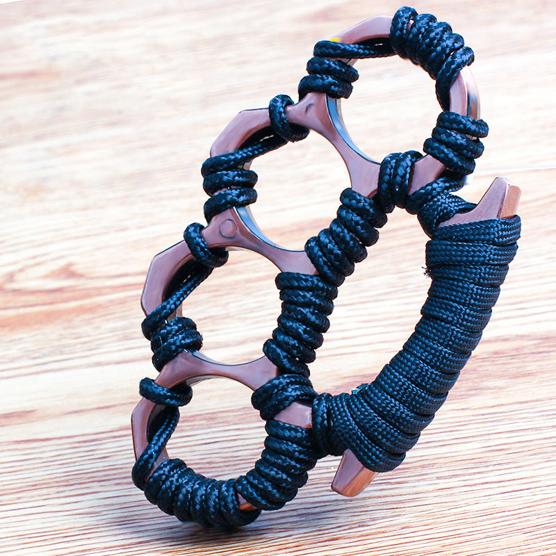 Knuckle Duster with Umbrella Rope Design Four Finger Defense Gear