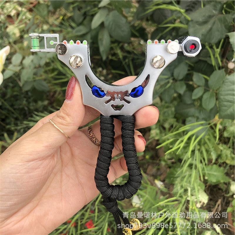 Outdoor Shooter Metal Slingshot with Laser Sight and LED Light