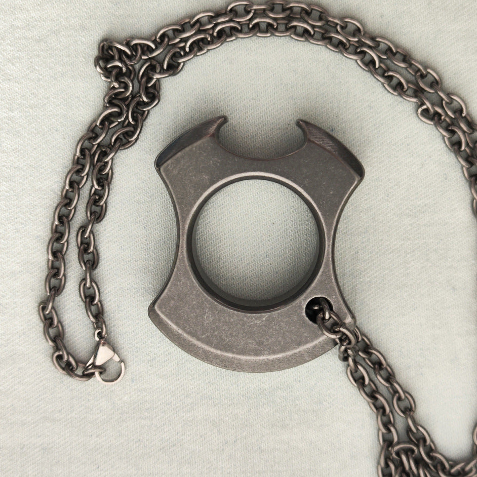 Titanium TC21 Single Finger Knuckle Duster Keychain for EDC Bike Self Defense and Opener
