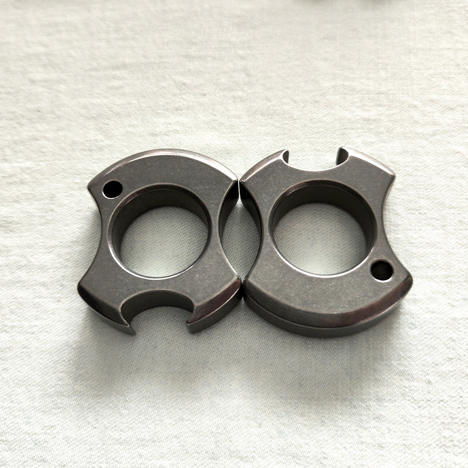 Titanium TC21 Single Finger Knuckle Duster Keychain for EDC Bike Self Defense and Opener