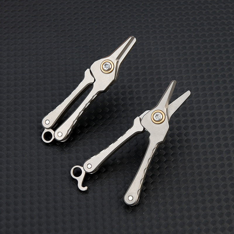 Titanium Portable Mini Scissors Keychain Tool for Hair and Beard Trimming