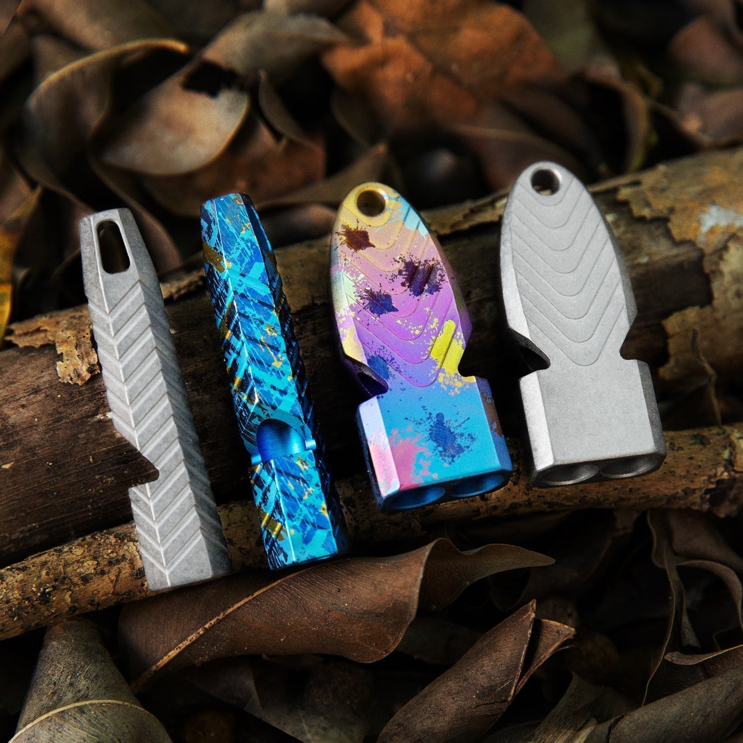 Titanium Survival Whistle Necklace with High-Pitch Sound