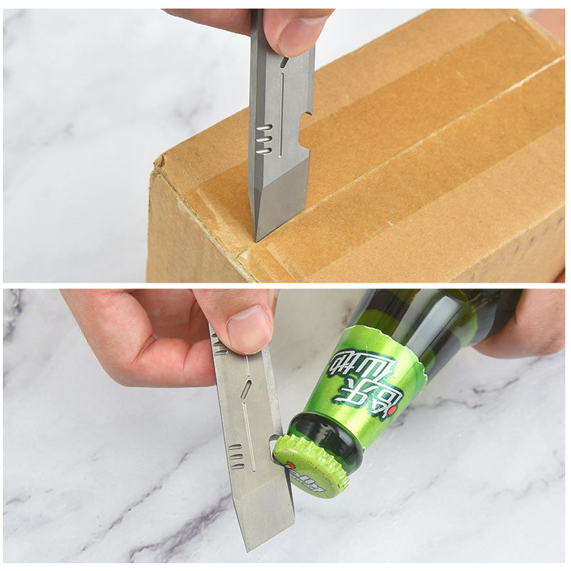 Compact Titanium Pry Bar Tool with Bottle Opener Hex Wrench and EDC Utility