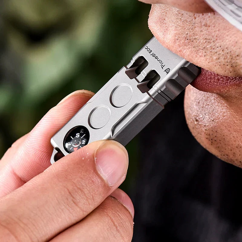 Titanium Whistle with Compass Combo for Adventurers